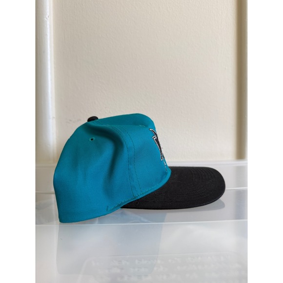 San Jose Sharks The Cap Co Snapback Teal Black Blue Hockey NHL Adjustable 90s - Picture 4 of 8
